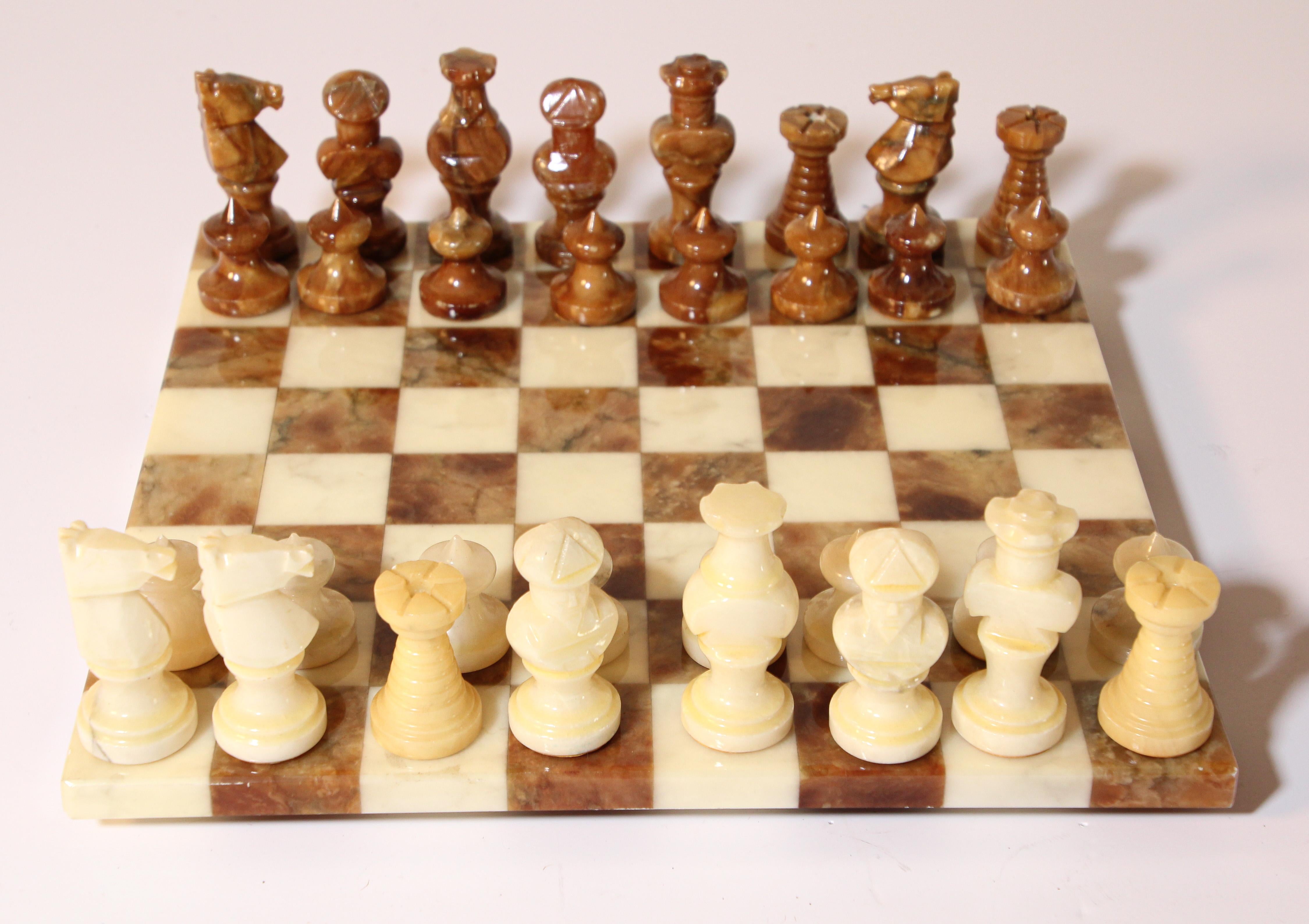 alabaster chess set made in italy