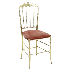 Vintage Italian Chiavari Chair Design Brass Fifties