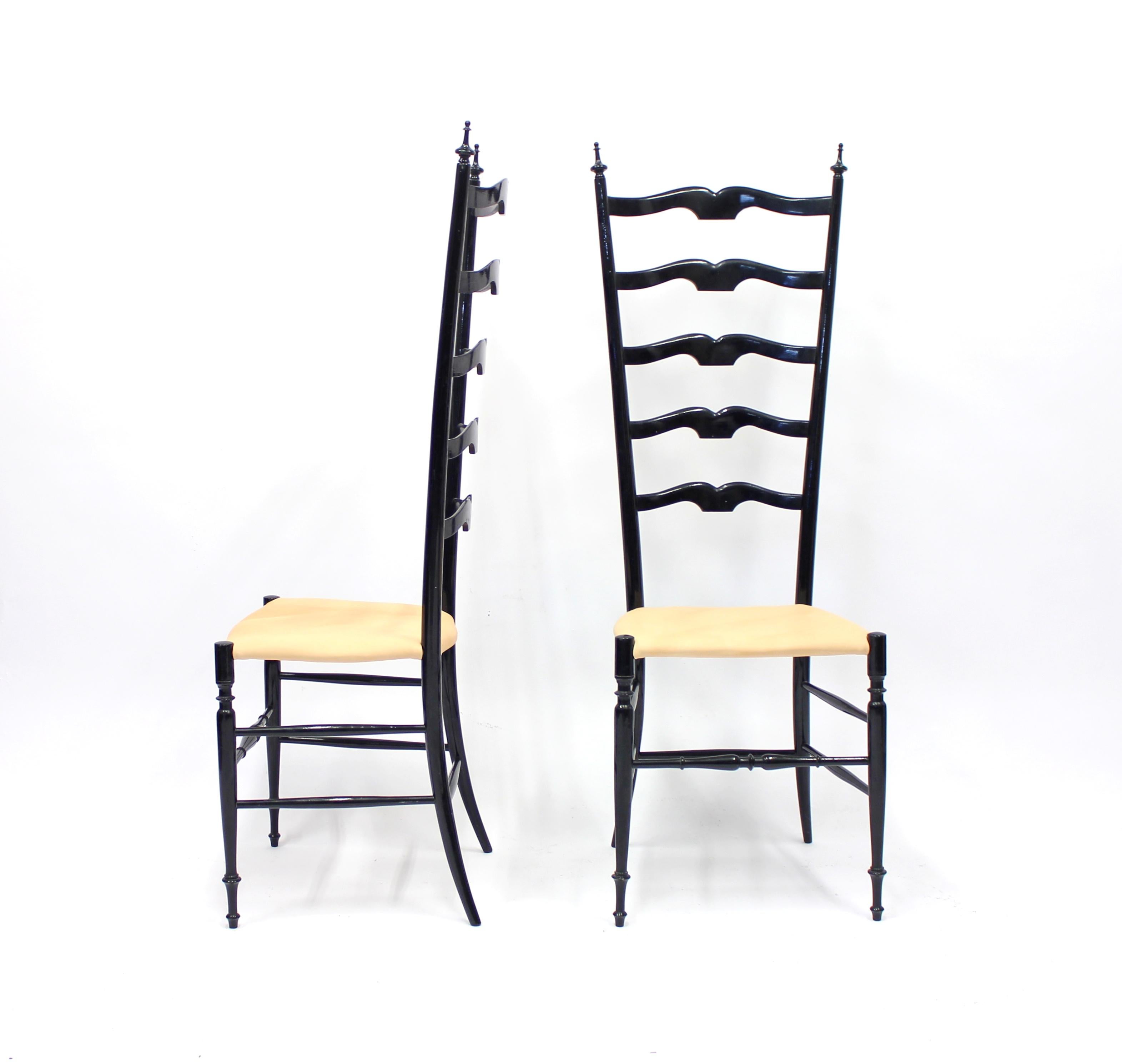 Mid-Century Modern Vintage Italian Chiavari Chairs, 1950s, Set of Two