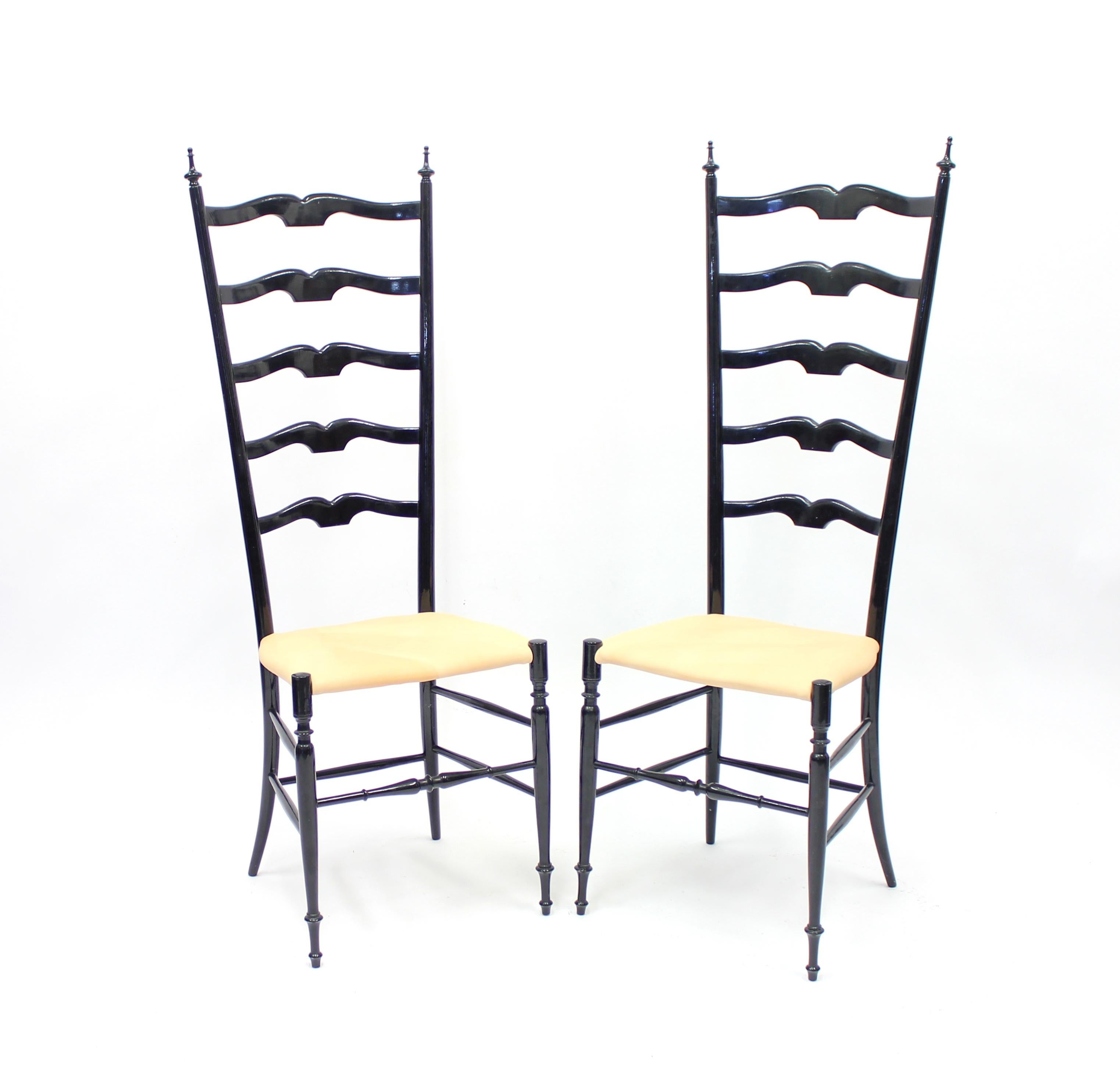 Vintage Italian Chiavari Chairs, 1950s, Set of Two 1