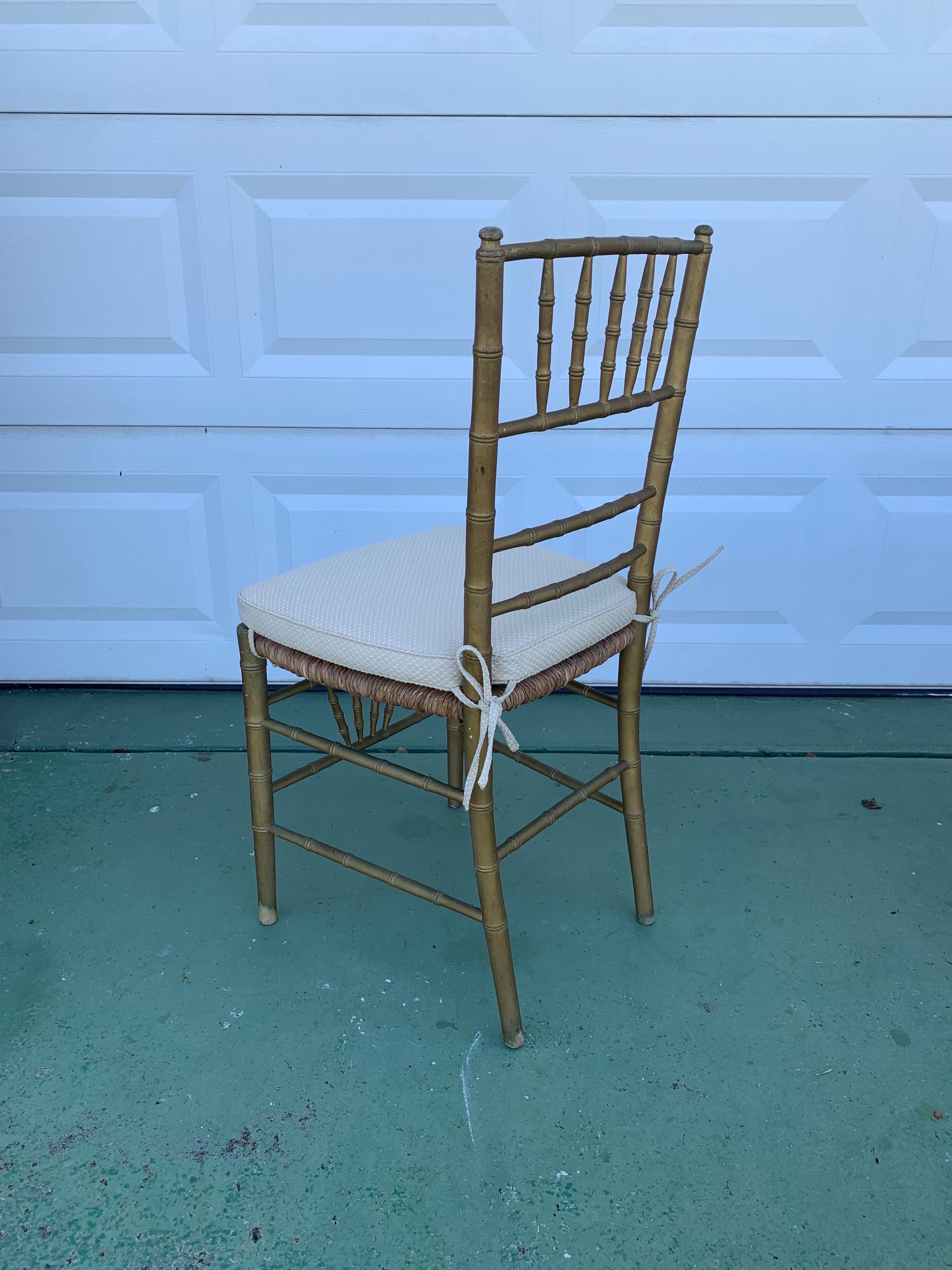 Vintage Italian Chiavari Style giltwood Dining Chairs For Sale 3