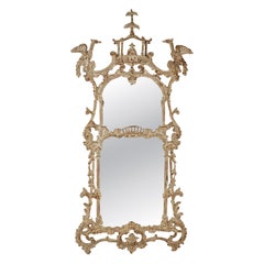 Espejo de pared italiano vintage de estilo chino Chippendale con forma de pagoda
