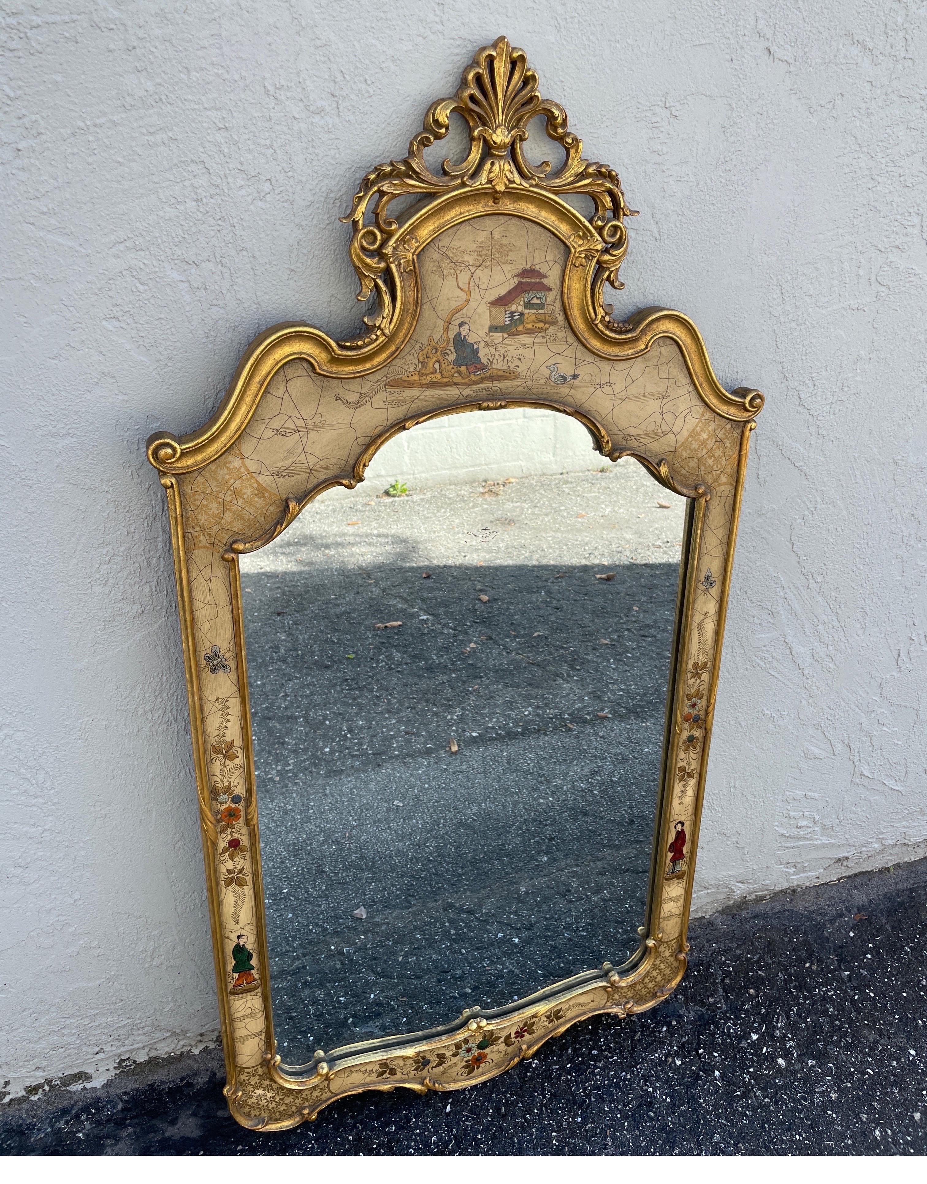 Vintage Italian Chinoiserie Mirror In Good Condition For Sale In West Palm Beach, FL