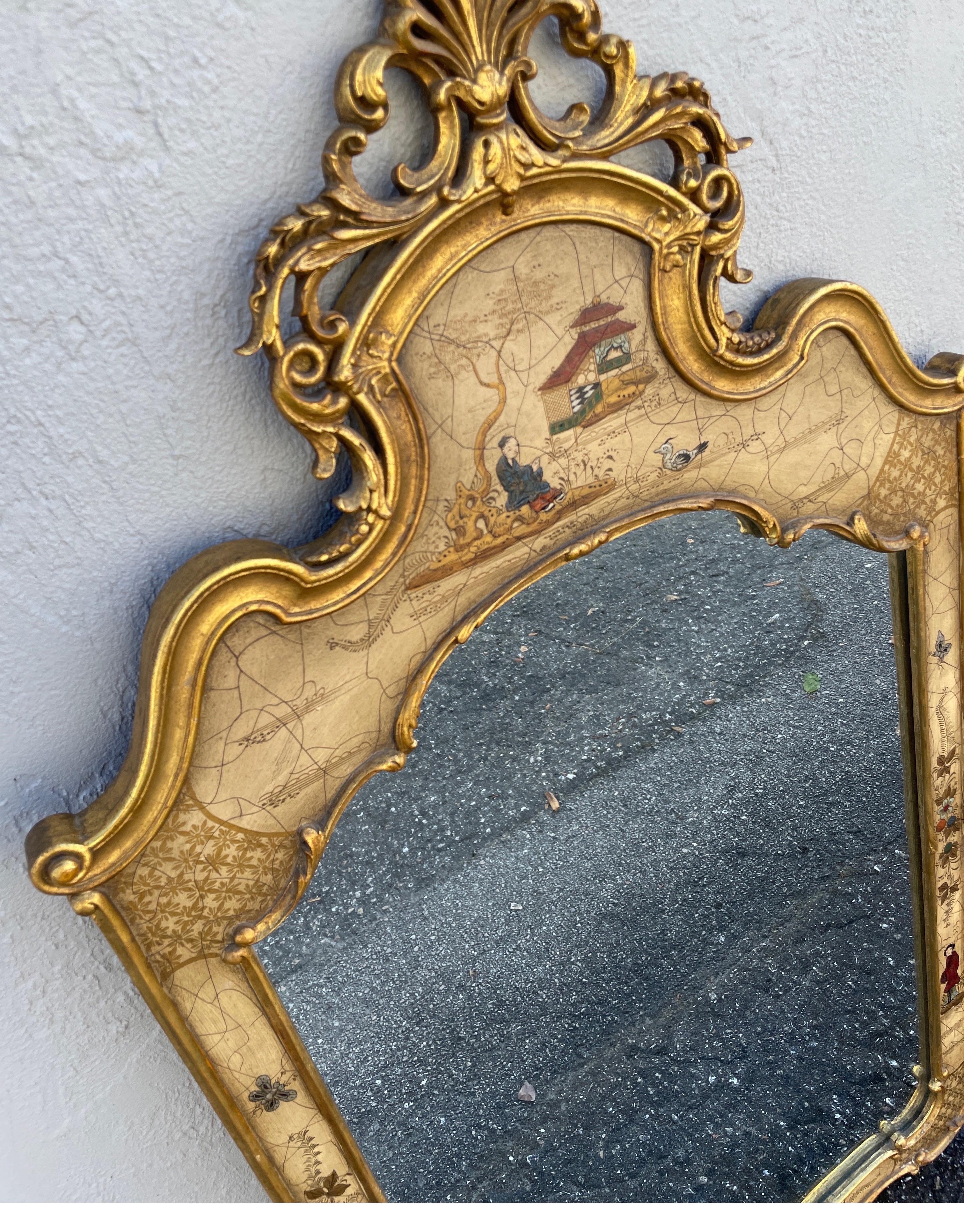 20th Century Vintage Italian Chinoiserie Mirror For Sale