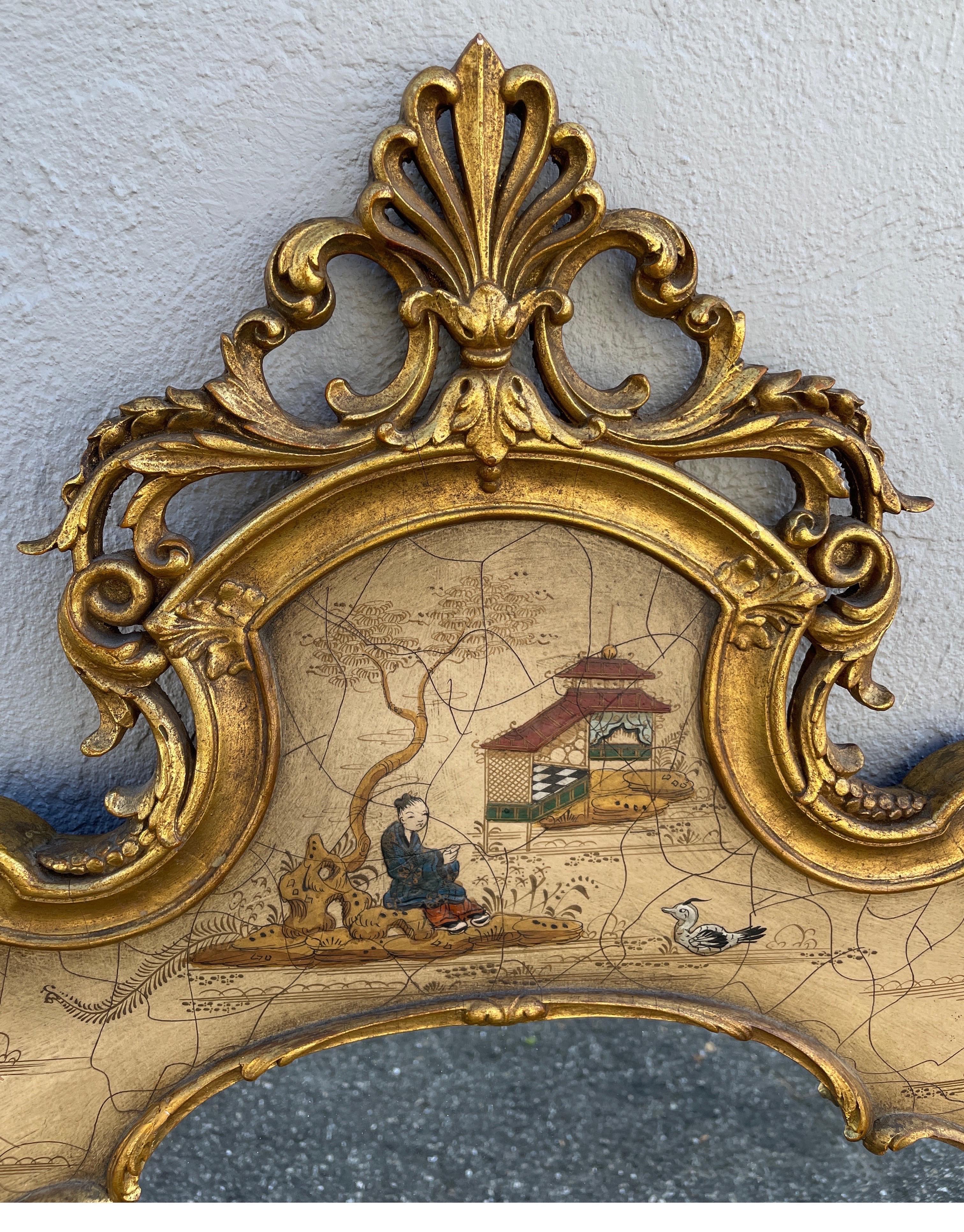 Vintage Italian Chinoiserie Mirror For Sale 1