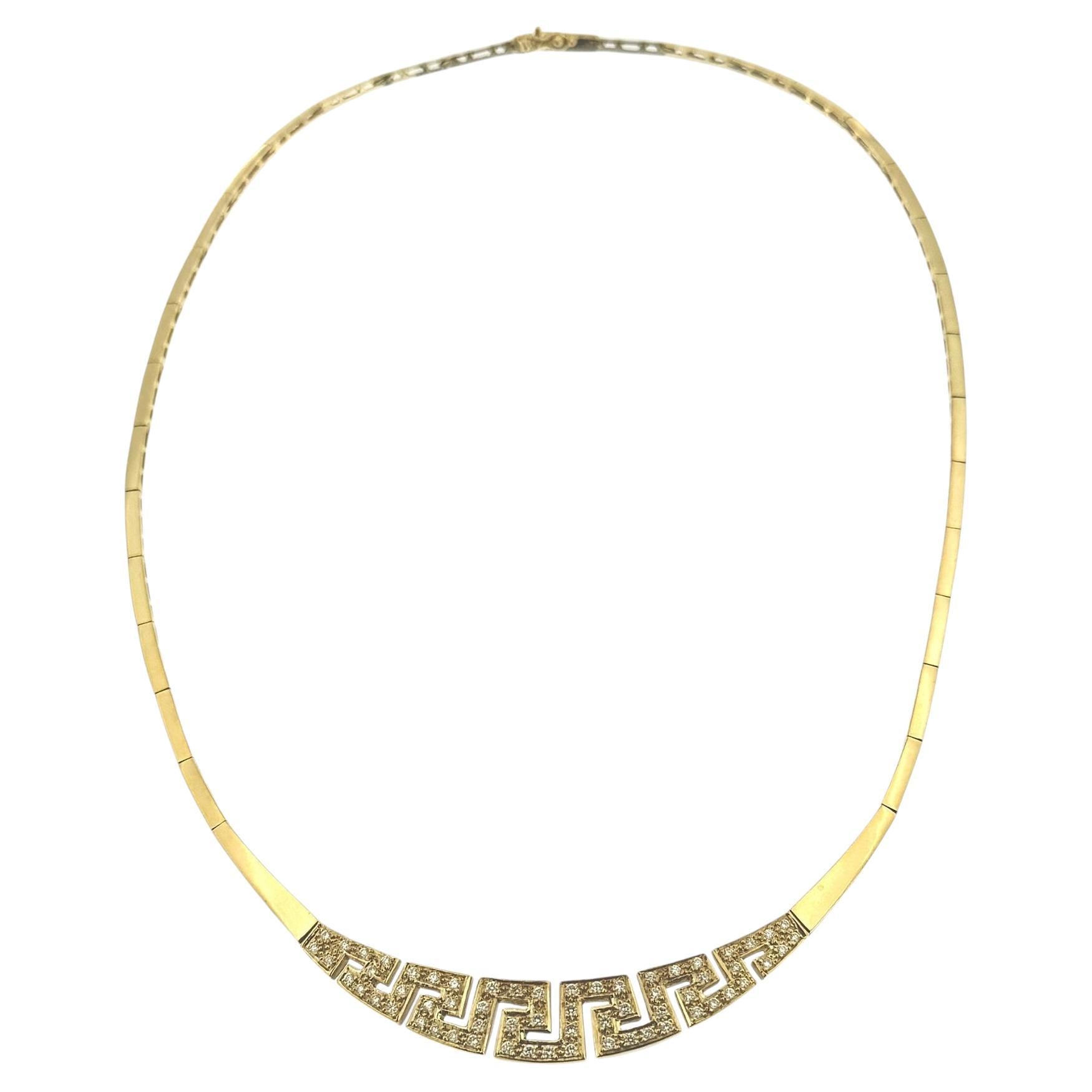 Vintage Italian Chocker Necklace Or jaune et Diamants