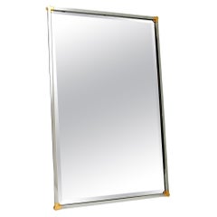 Vintage Italian Chrome and Brass Mirror