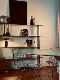Vintage Italian Chrome and Smoked Glass Raumteiler Bücherregal, 1970er Jahre