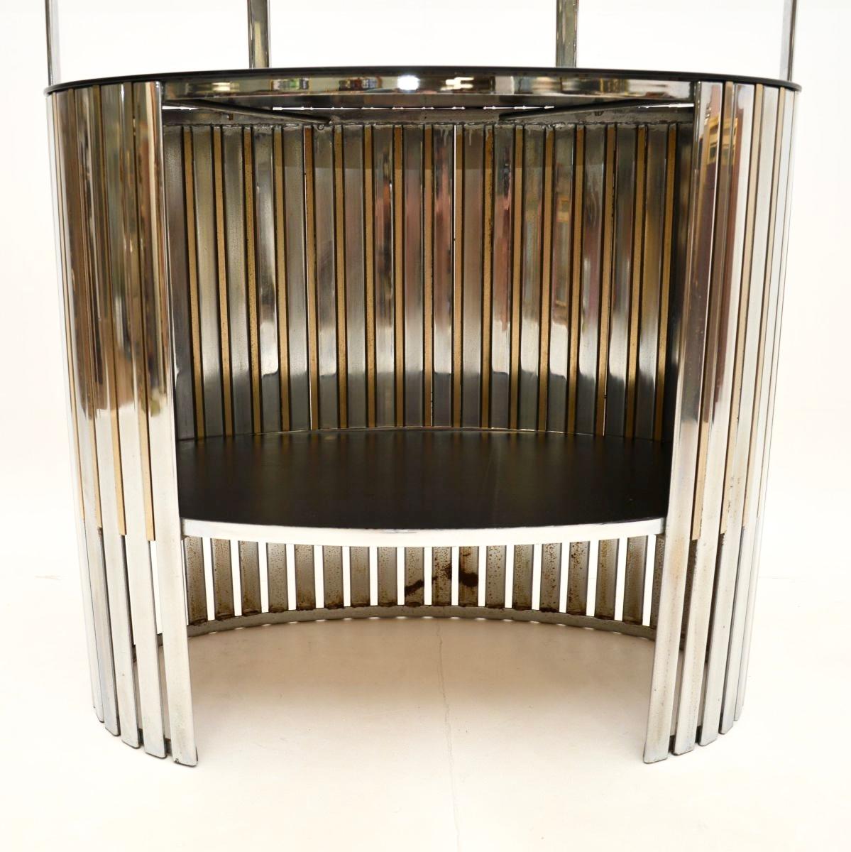 Vintage Italian Chrome Bar and Pair of Stools 6