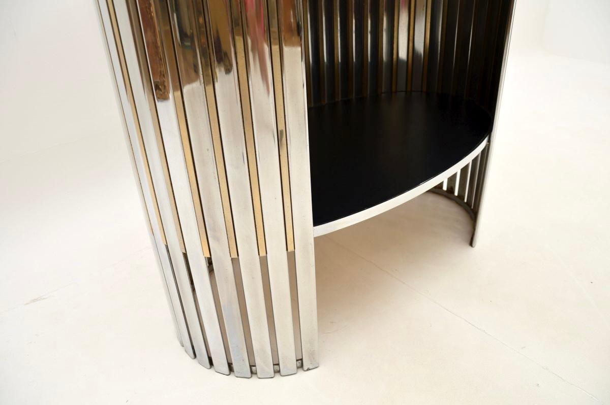 Vintage Italian Chrome Bar and Pair of Stools 7