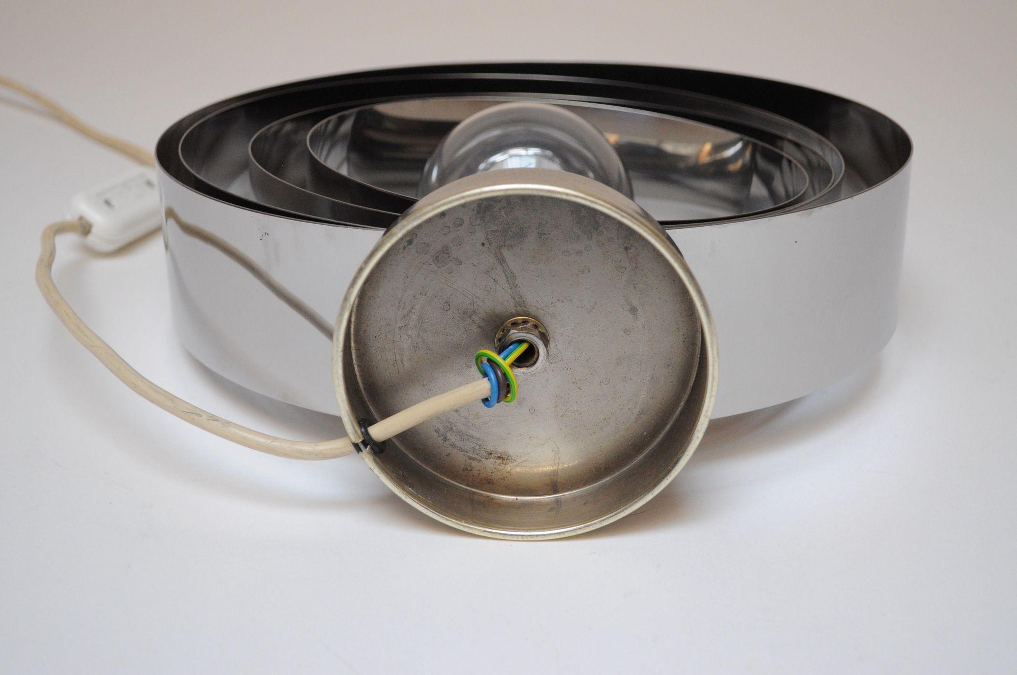 Vintage Italian Chrome Concentric Circle Armillary Table Lamp or Wall Sconce For Sale 13