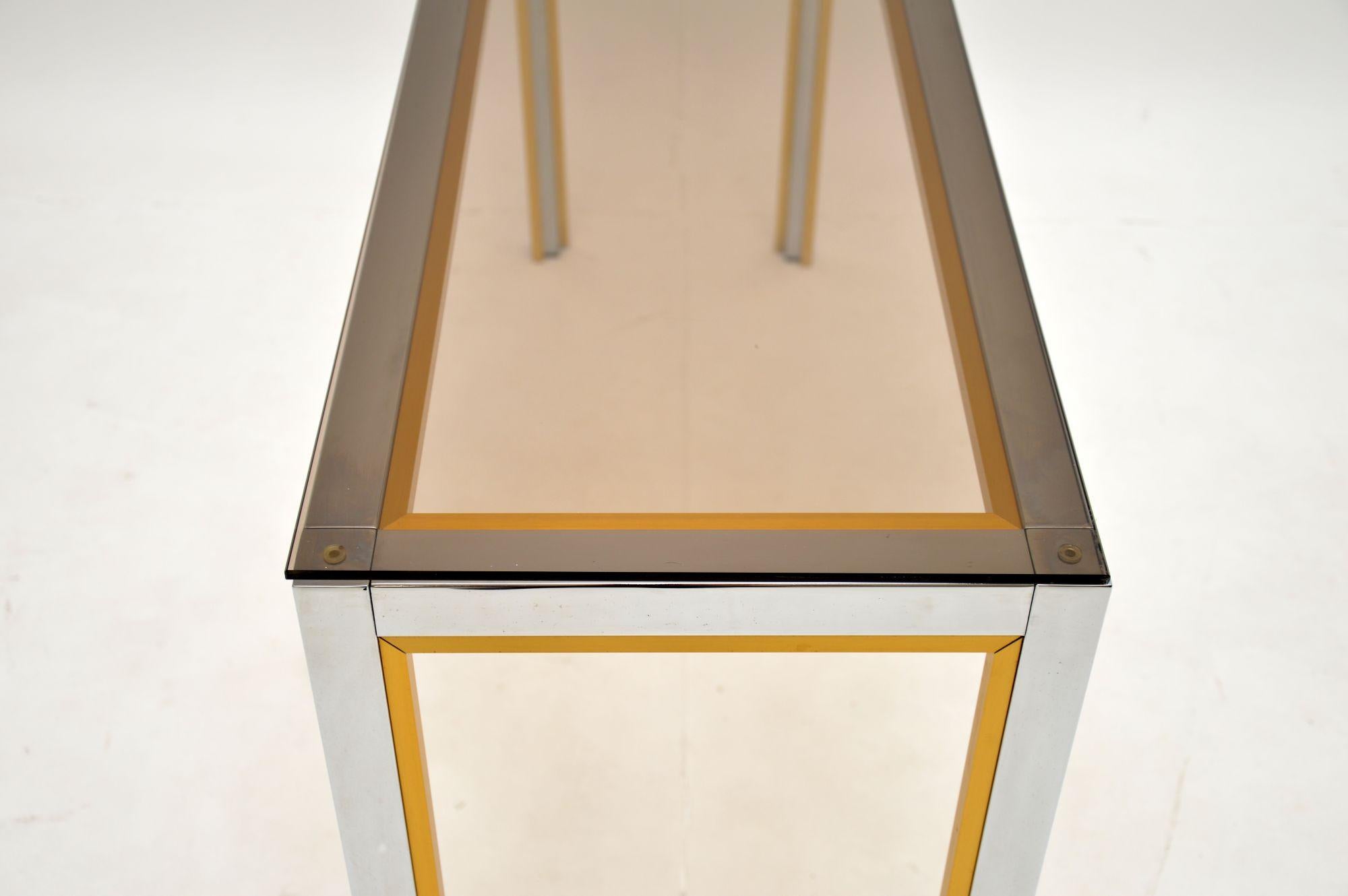 Fin du 20e siècle Table console italienne chromée vintage par Zevi en vente