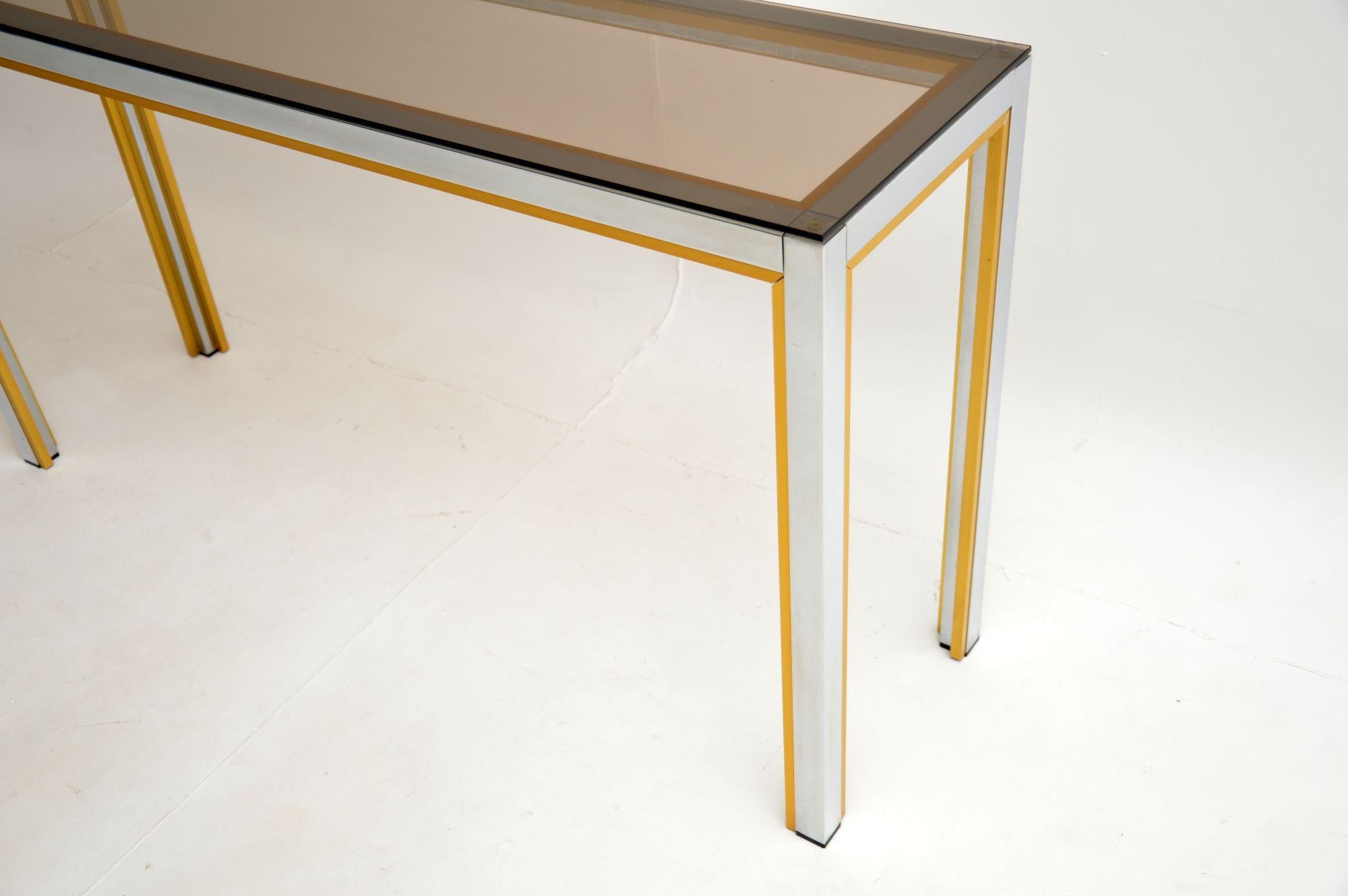 Table console italienne chromée vintage par Zevi en vente 1