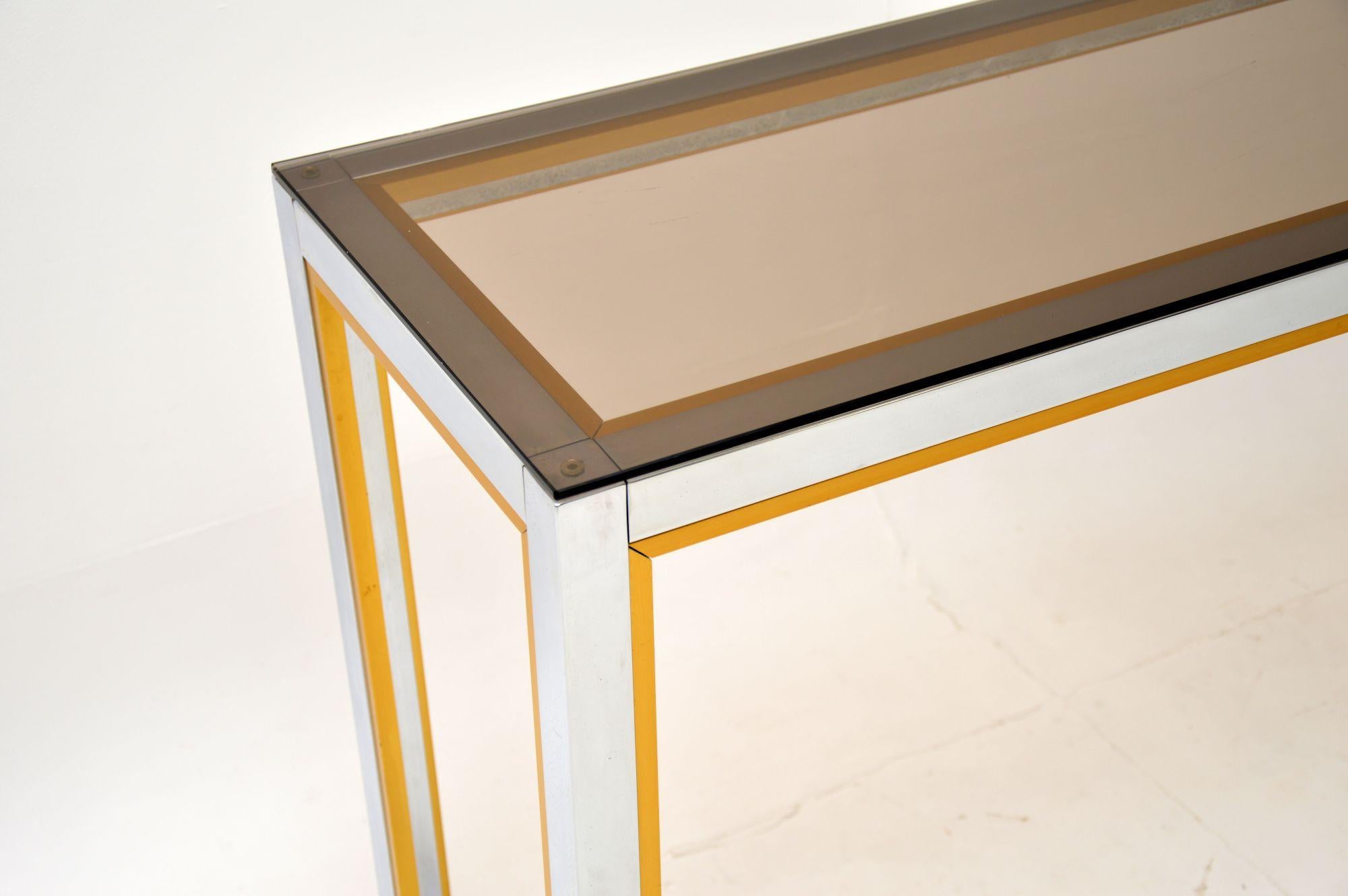 Table console italienne chromée vintage par Zevi en vente 2
