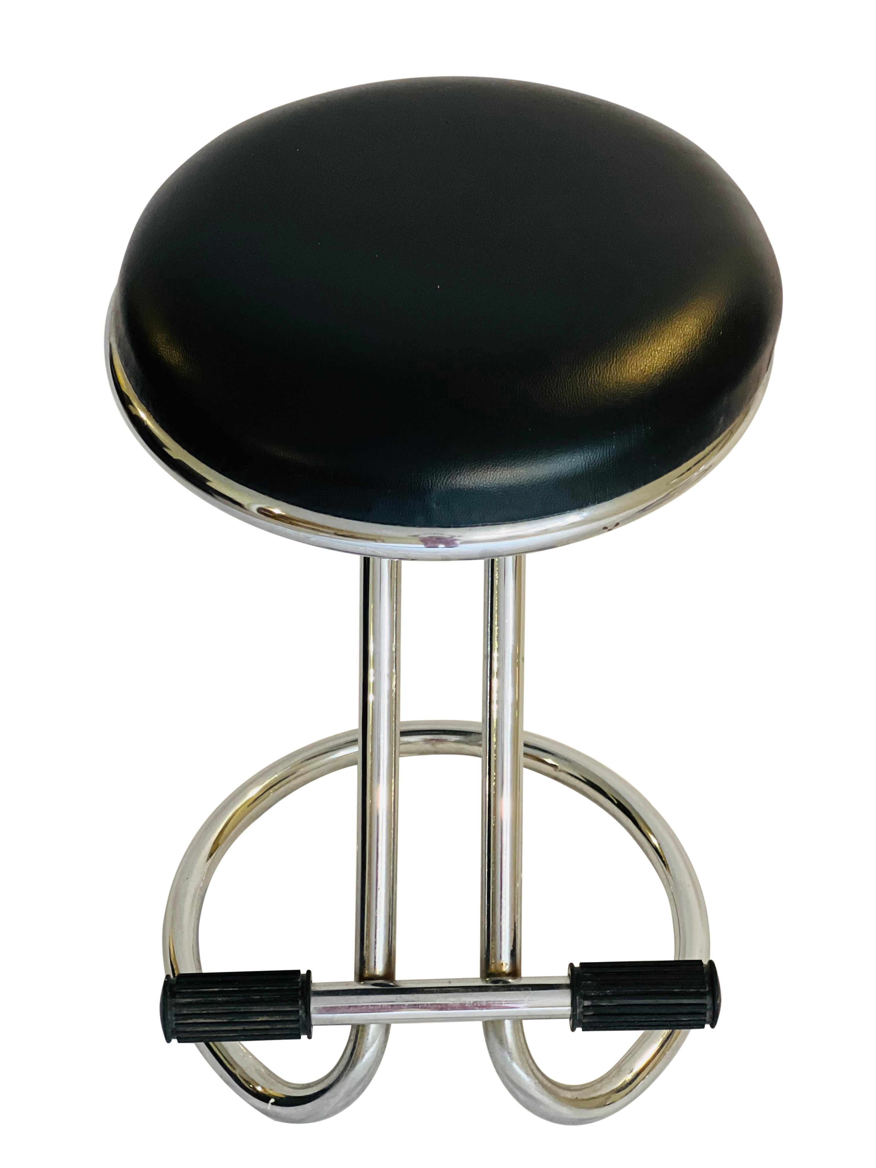 Late 20th Century Vintage Italian Chrome Counter Stools by Bieffeplast, a Pair