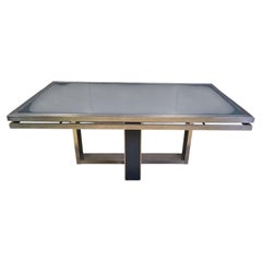 Table de salle à manger vintage italienne en chrome, 1970