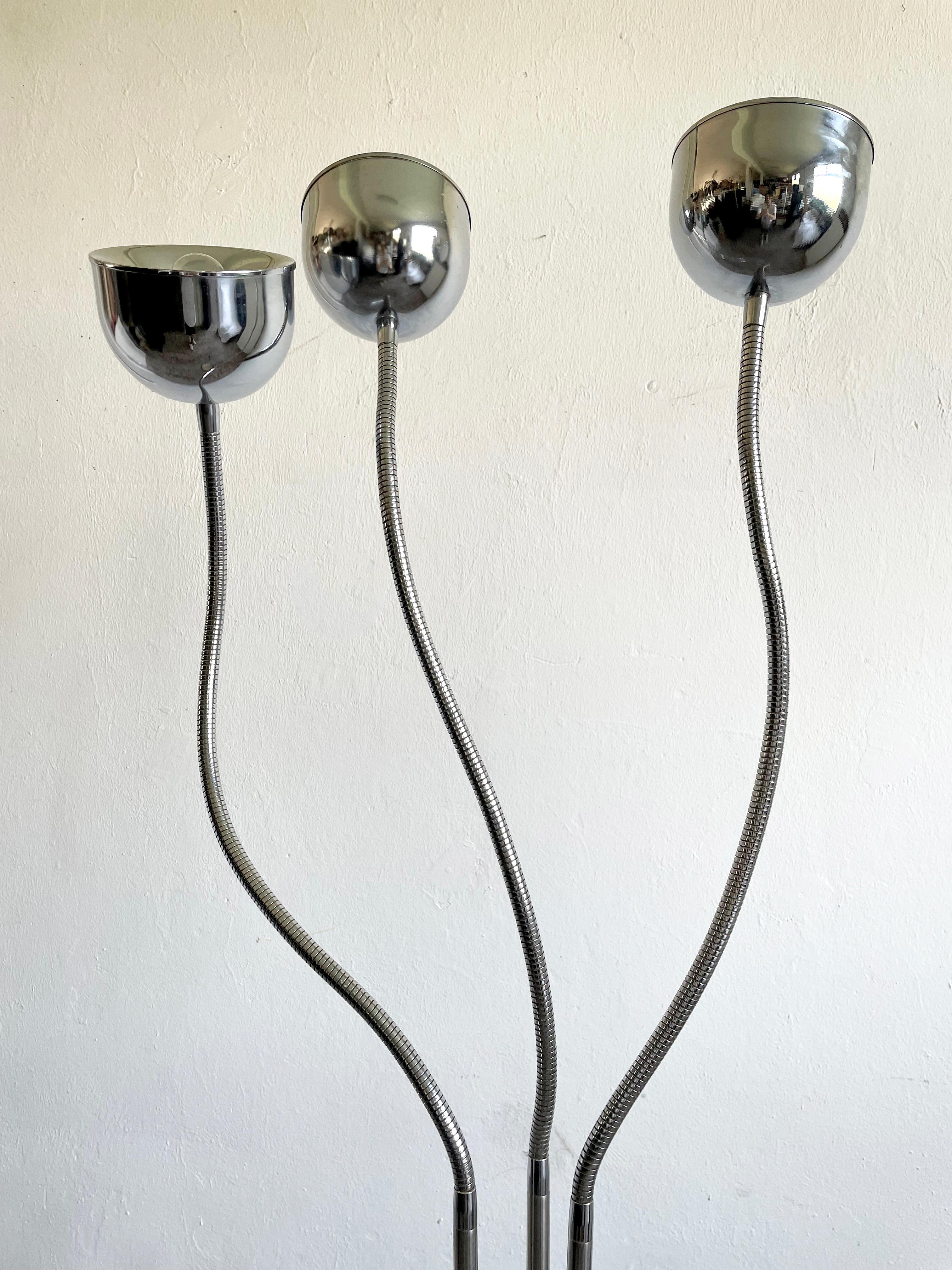 20th Century Vintage Italian Chrome Floor Lamp in style of Reggiani, Space Age Lamp, 1970s For Sale