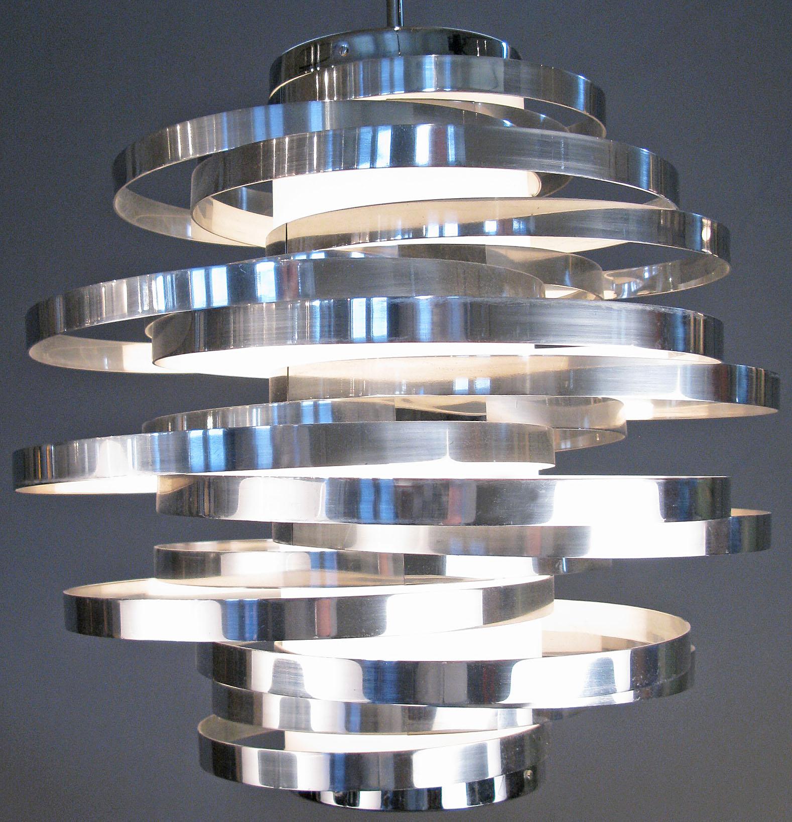 Vintage Italian Chrome Globe Light Fixture by Max Sauze, a Pair Available In Good Condition In Hudson, NY