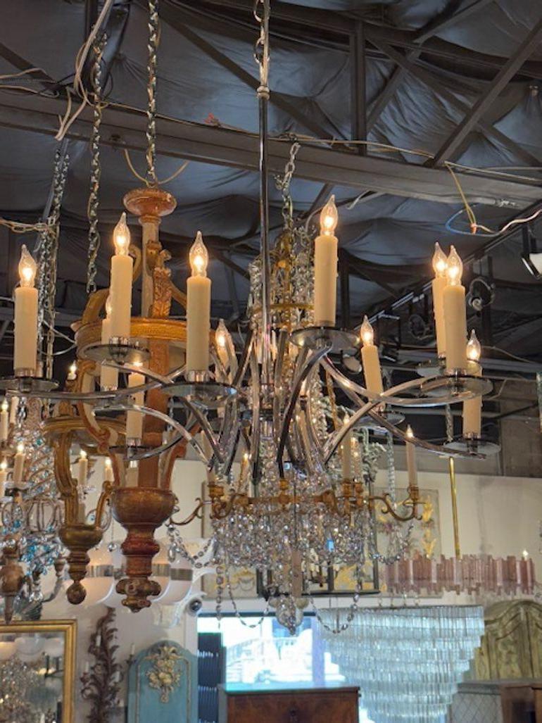 Italienischer verchromter Scolari-Kronleuchter, Vintage im Zustand „Gut“ im Angebot in Dallas, TX