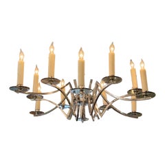 Vintage Italian Chrome Scolari Chandelier