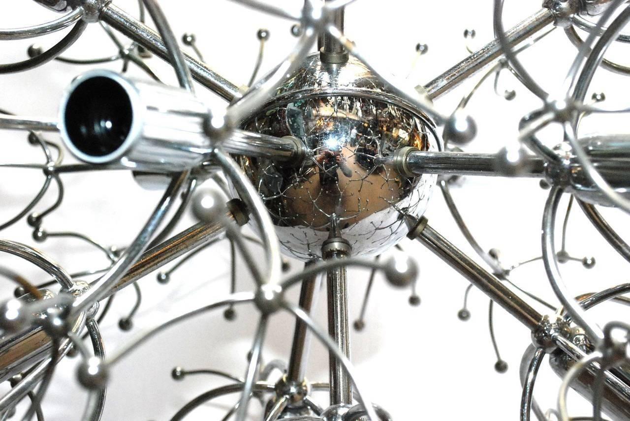 Late 20th Century Vintage Italian Chrome Sputnik by Sciolari, circa 1970s For Sale