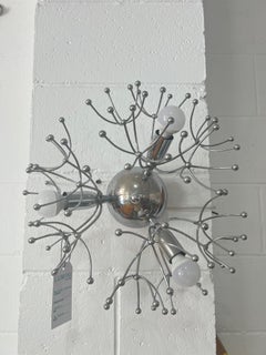 Vintage Italian Chrome Sputnik Wall Light by Gaetano Sciolari