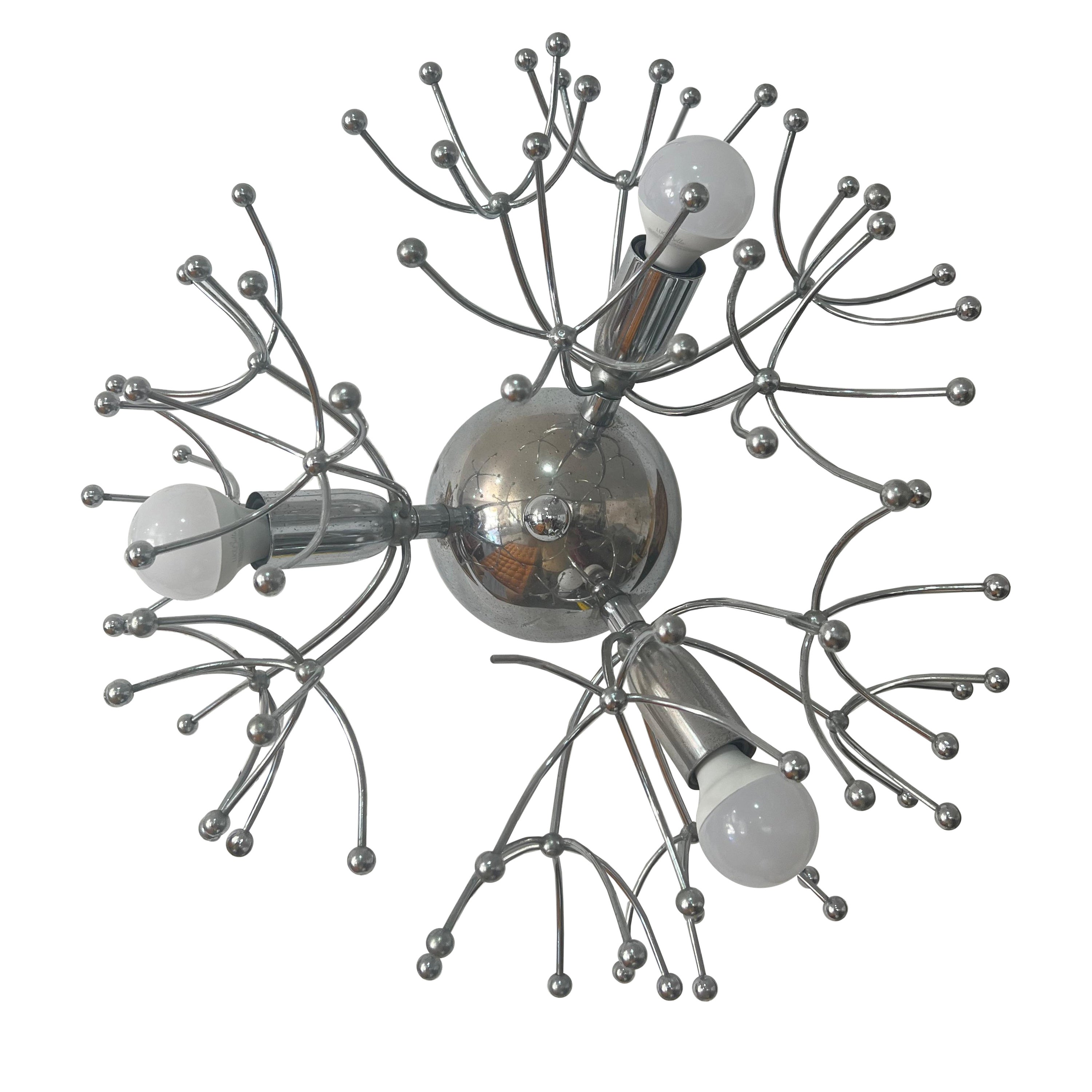 Italienische verchromte Sputnik-Wandleuchte von Gaetano Sciolari