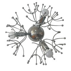 Lámpara de pared Sputnik vintage italiana cromada de Gaetano Sciolari
