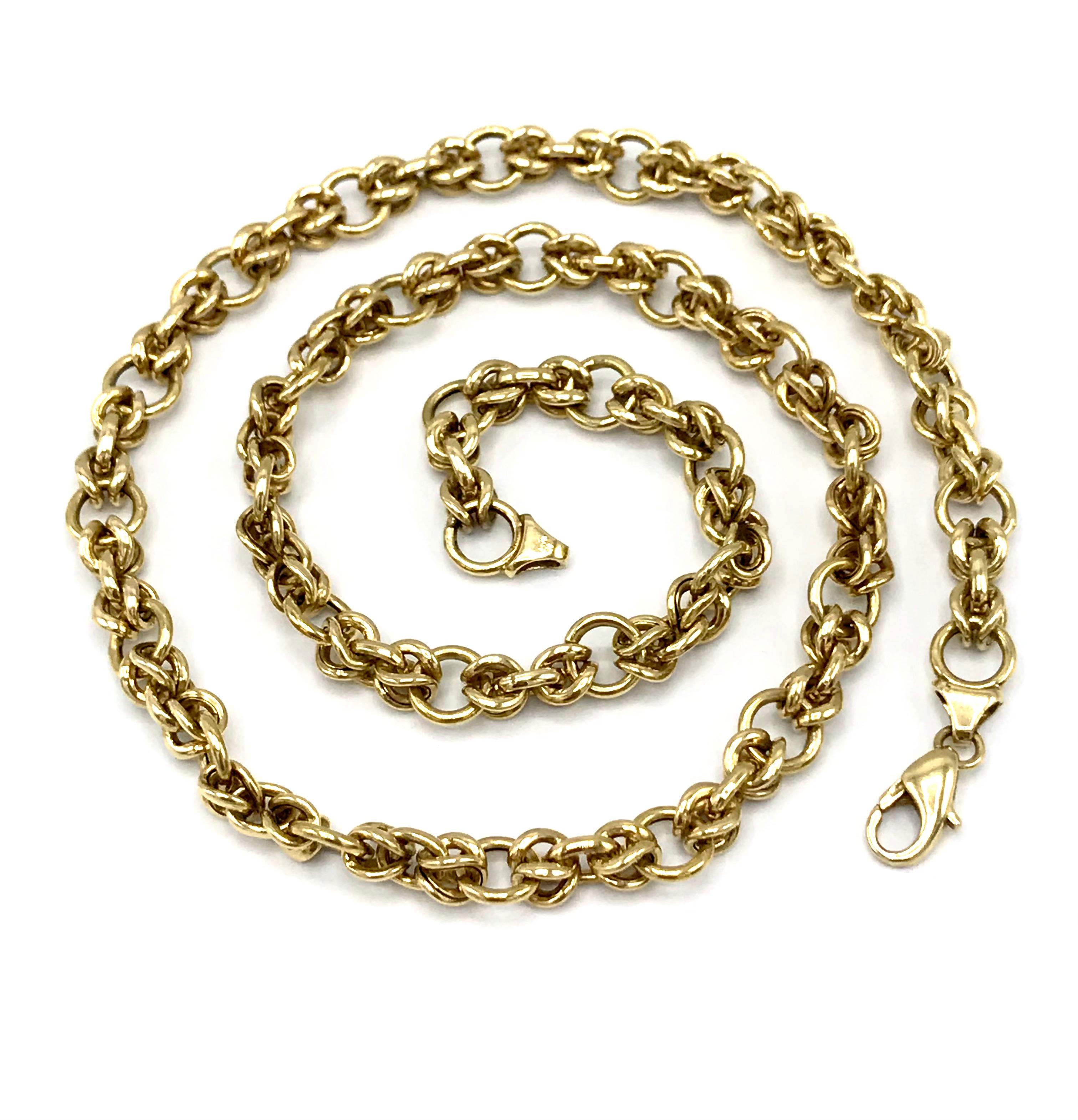 Vintage Italian Chunky Link Chain Necklace In Excellent Condition In Beverly Hills, CA
