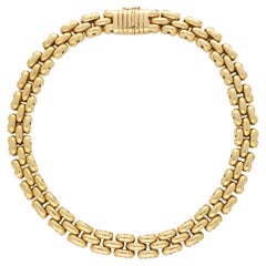 Vintage Italian Chunky Link Necklace in 18k Yellow Gold