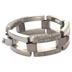 Vintage Italian Chunky Silver Jangling Bracelet -