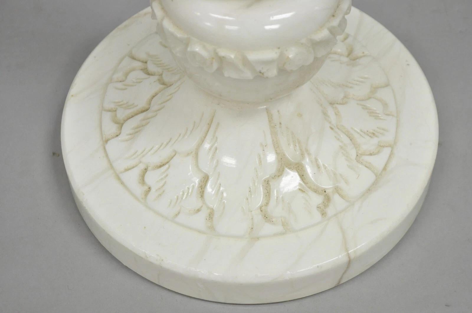 Vintage Italian Classical Carved Solid Marble Column Pole Floor Lamp For Sale 2