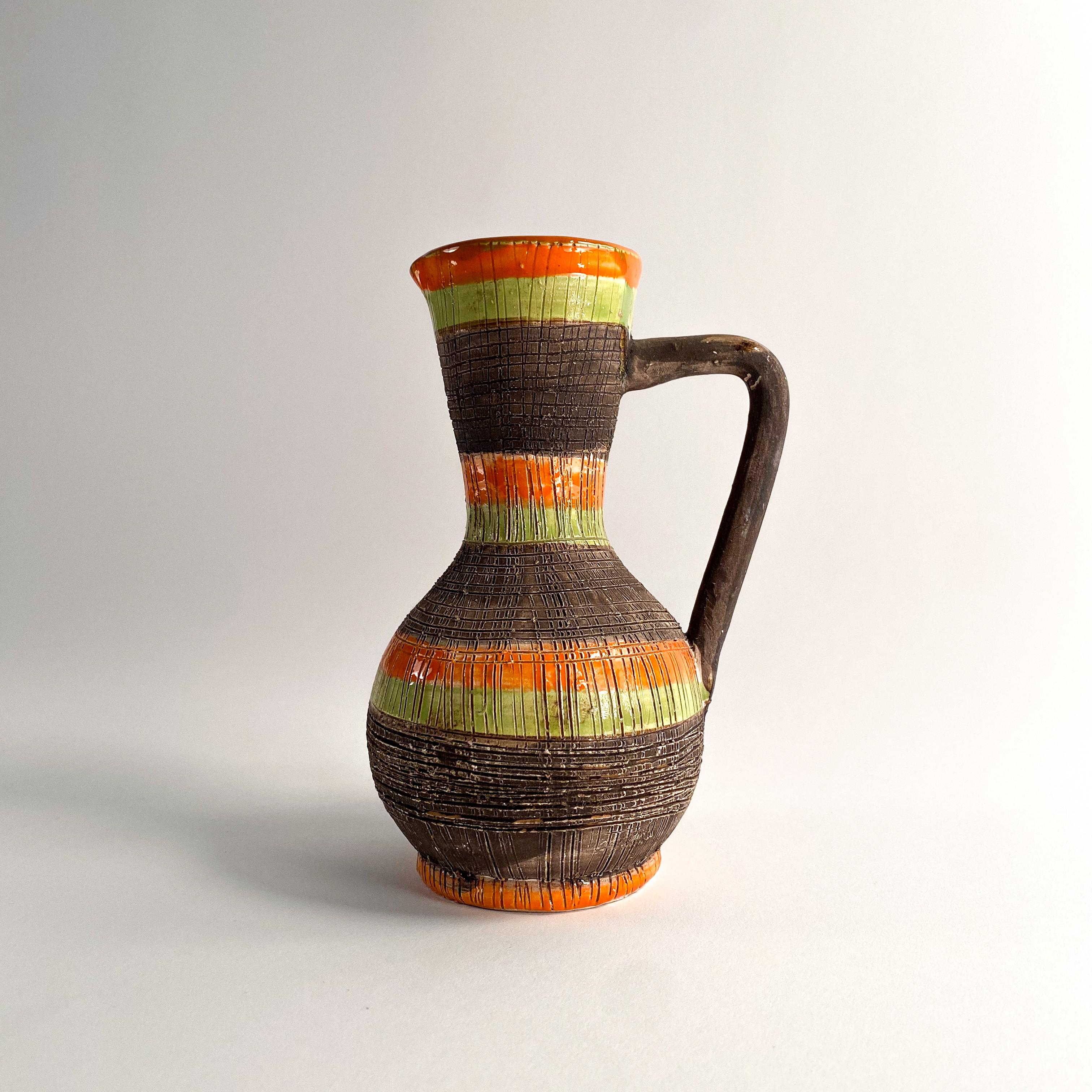 Ceramic Vintage Italian Clay Pitcher Vase