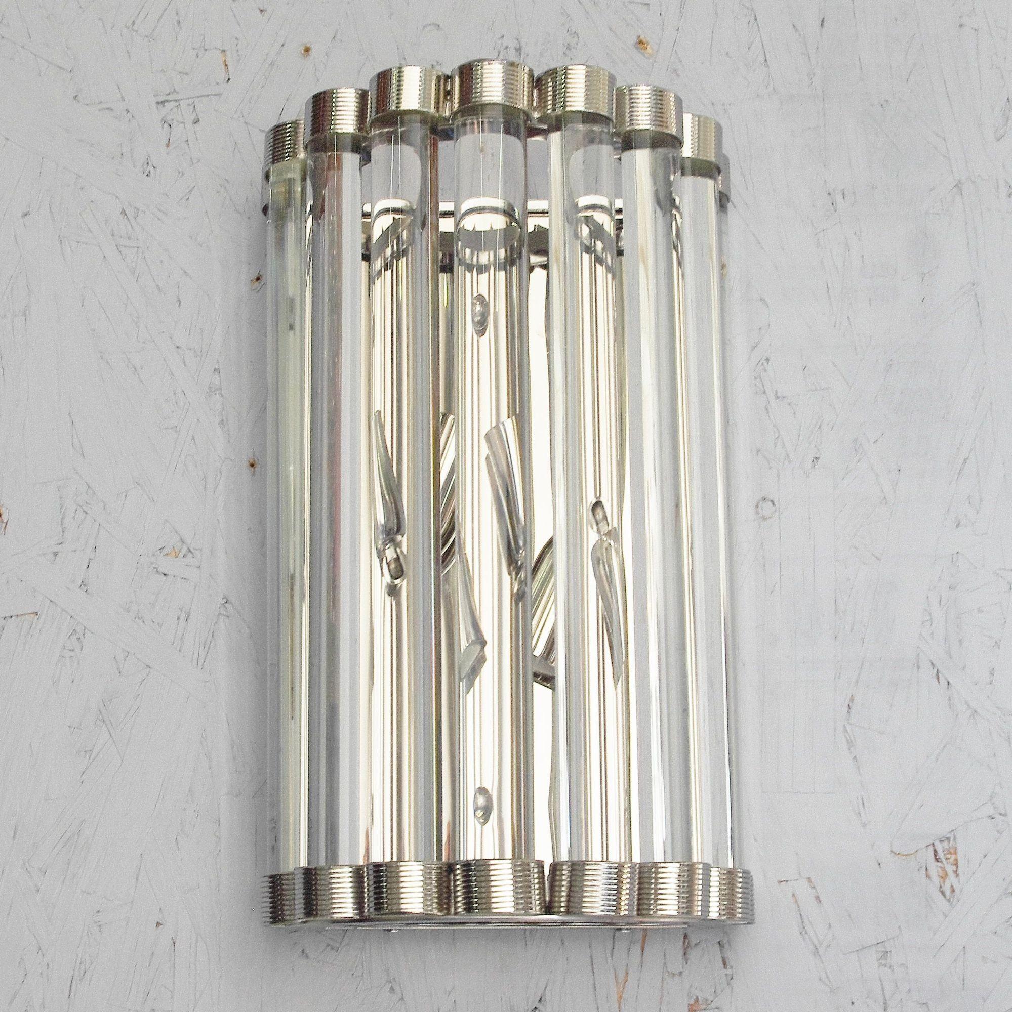Contemporary Vintage Italian Clear Crystal Sconces For Sale