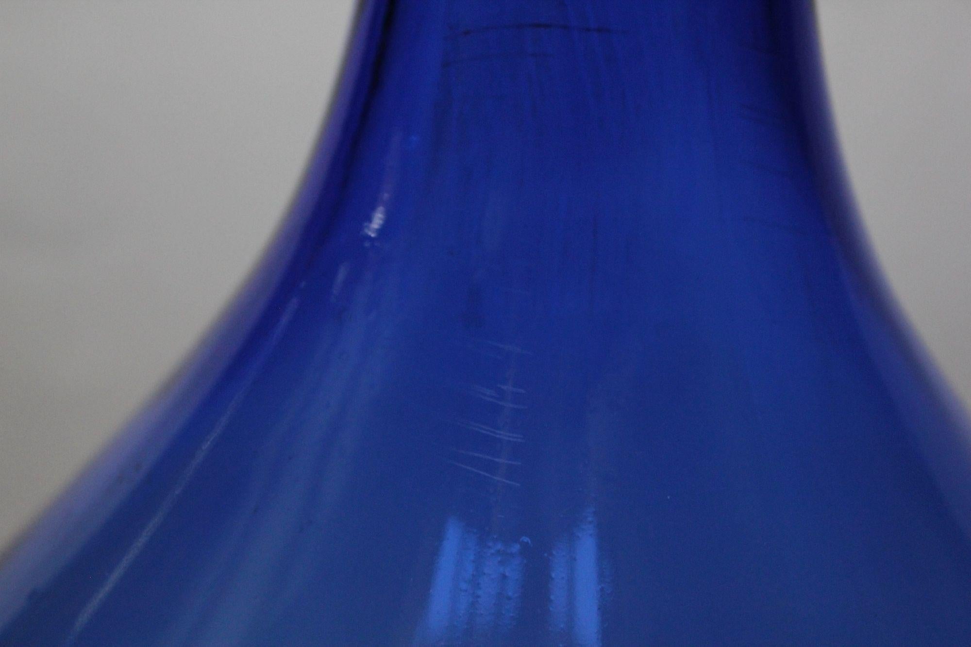 Vintage Italian Cobalt Blue Glass Demijohn / Carboy 1