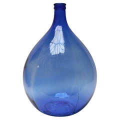 Retro Italian Cobalt Blue Glass Demijohn / Carboy