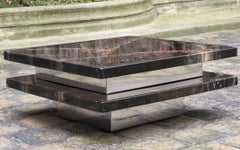 Vintage Italian coffee table in resin and metal attributed to Willy Rizzo, 1970s