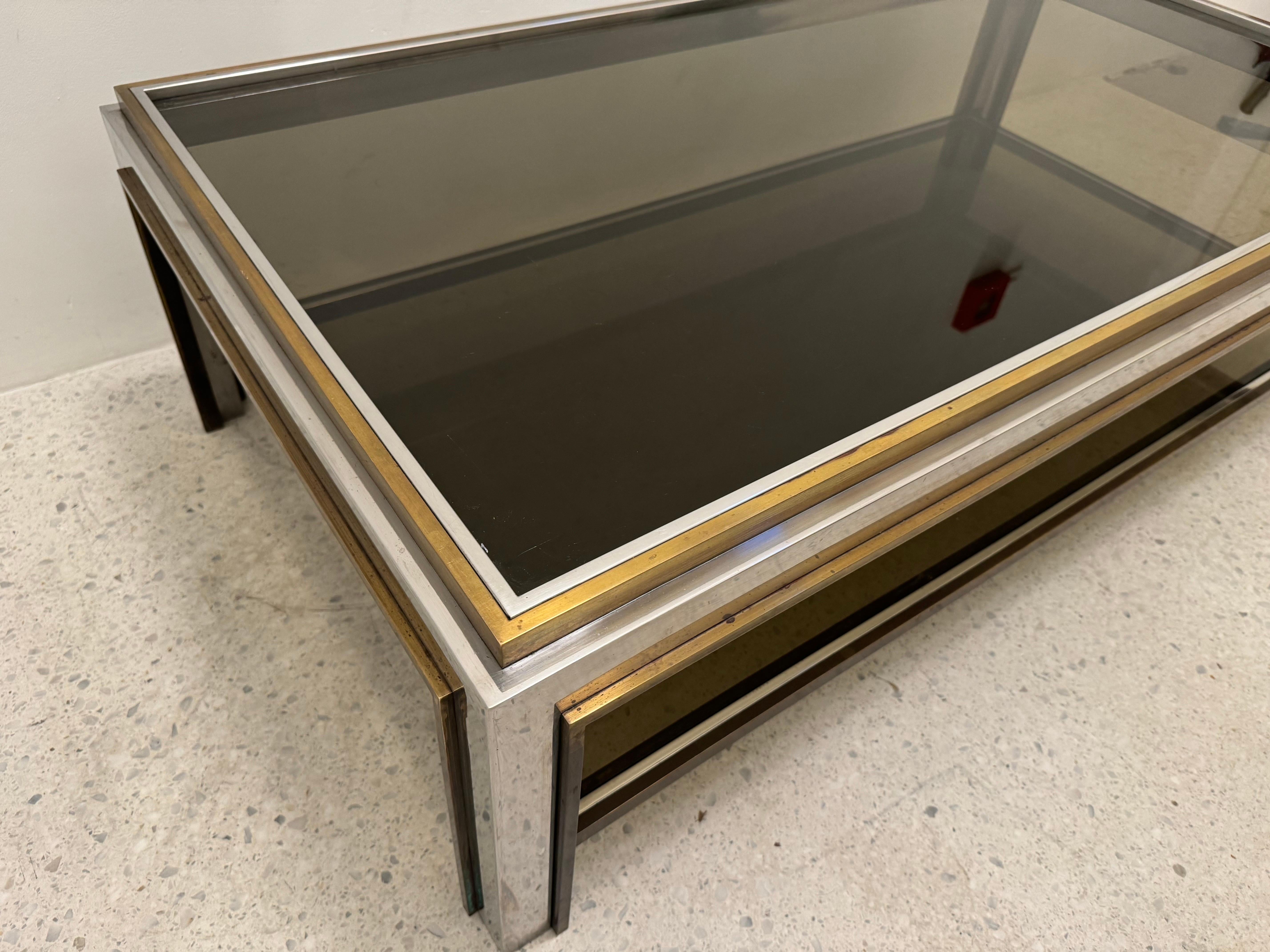 Métal Table basse italienne par Romeo Rega, années 1970 en vente