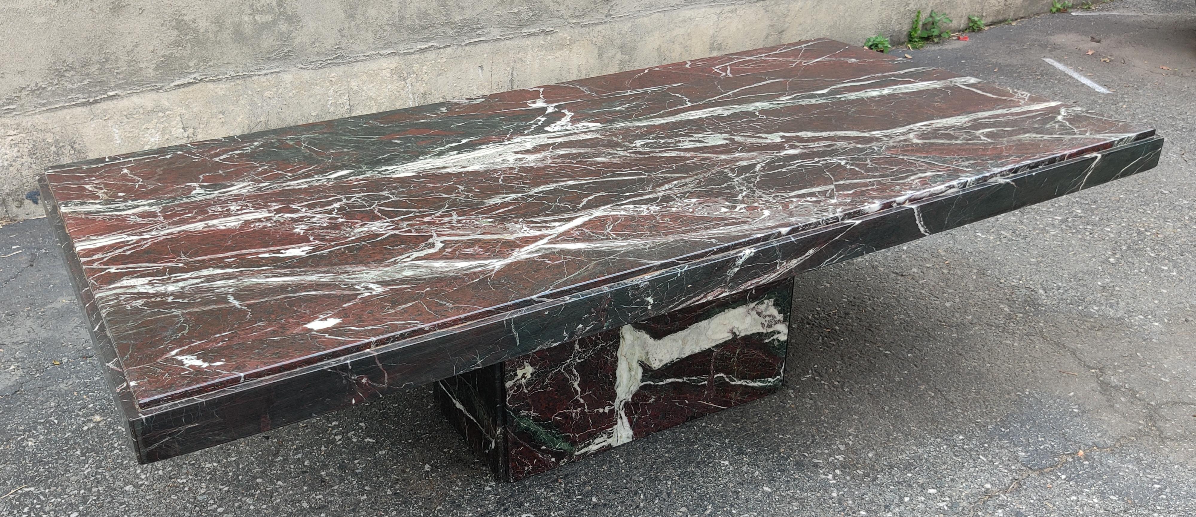 red marble coffee table