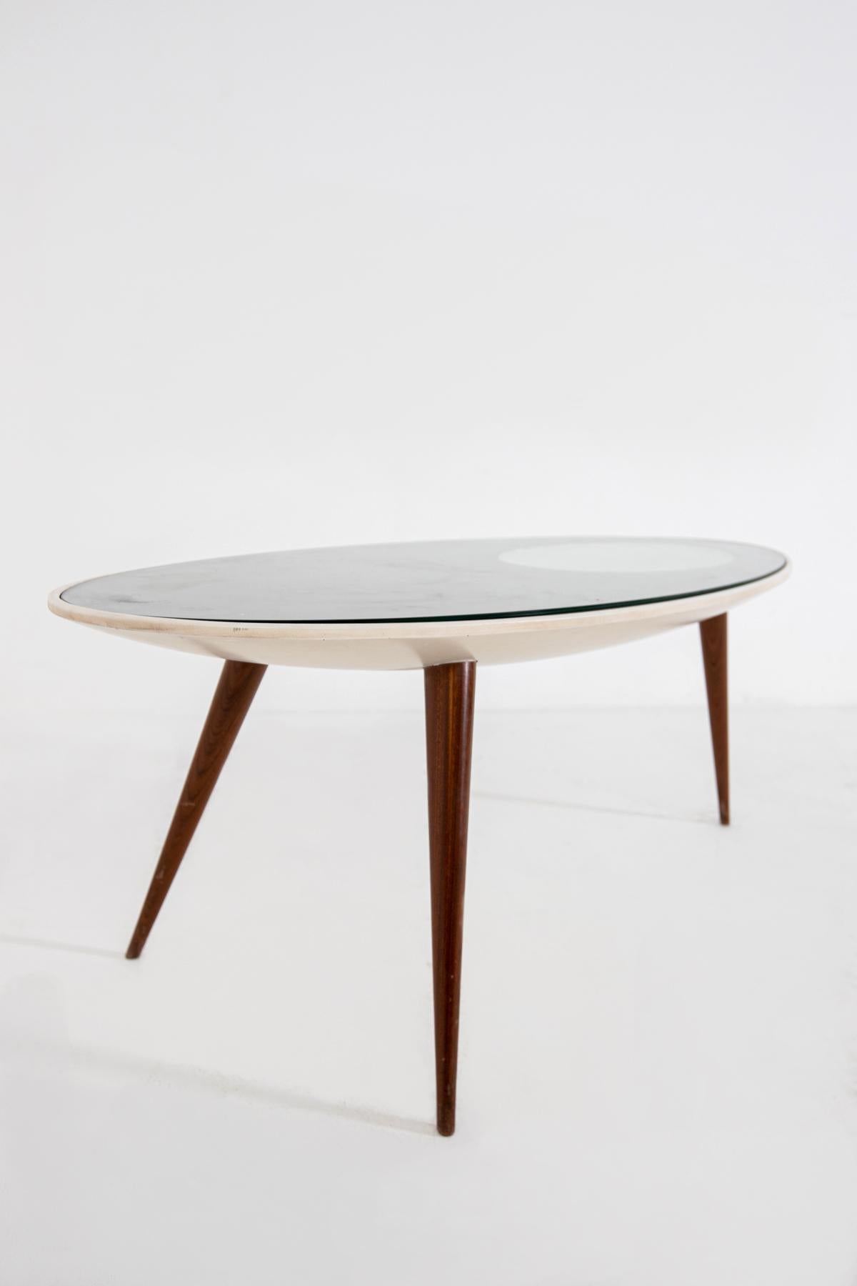 Glass Vintage Italian Coffee Table Inspired by Gio Ponti