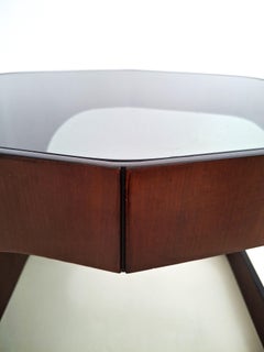 Vintage Italian Coffee Table on Casters, 1970s Design