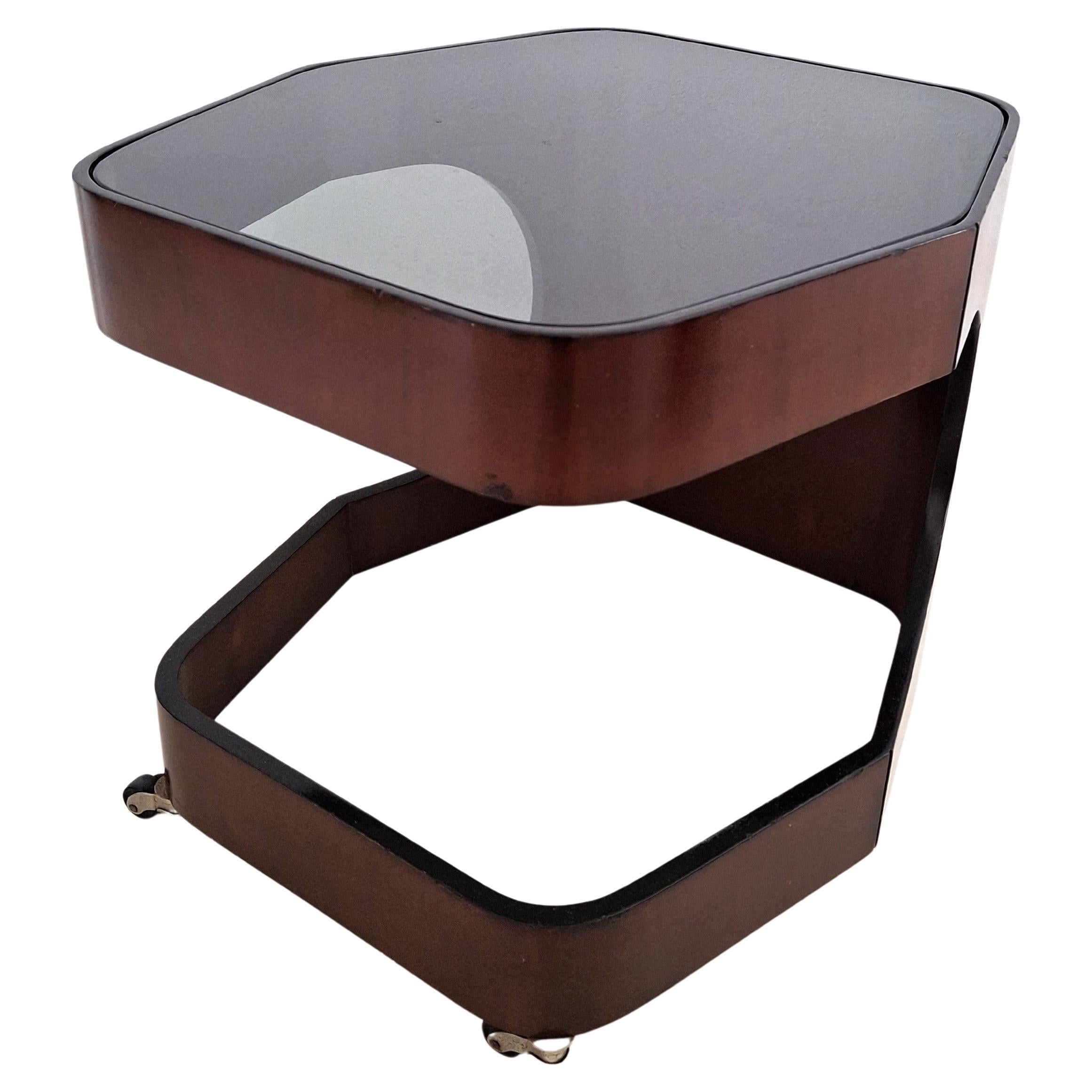 Italienischer Vintage-Couchtisch auf Rollen, 1970er Jahre, Design