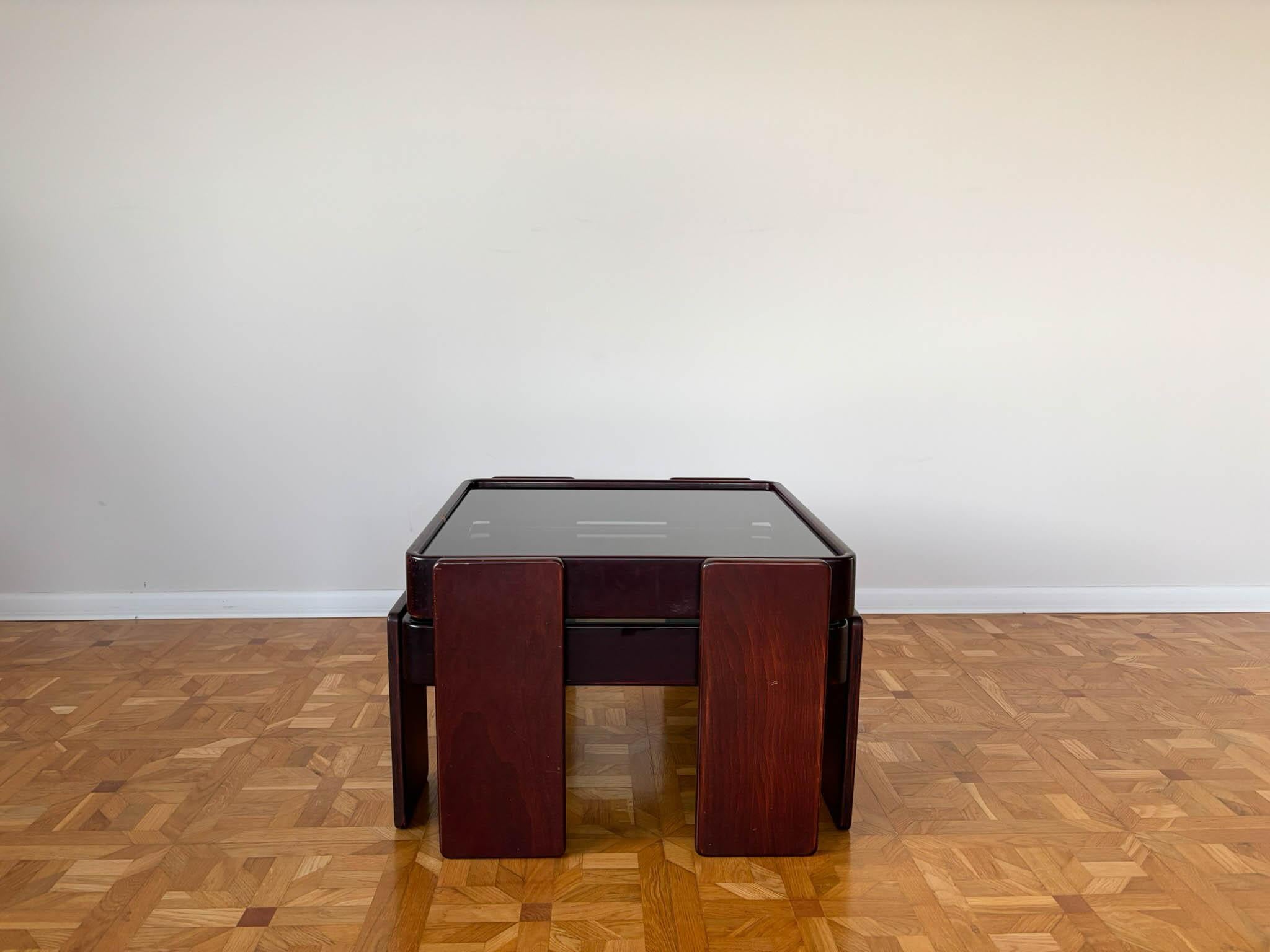 Italian Coffee Nesting Table by Gianfranco Frattini for Cassina Italy set of 3 1970s