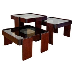 Coffee Nesting Table by Gianfranco Frattini for Cassina Italy set of 3 1970s