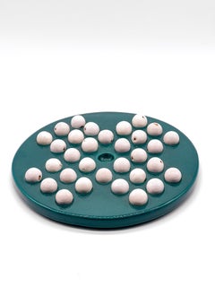 Vintage Italian Collectible Ceramic Table Game by Gabbianelli, Green and White