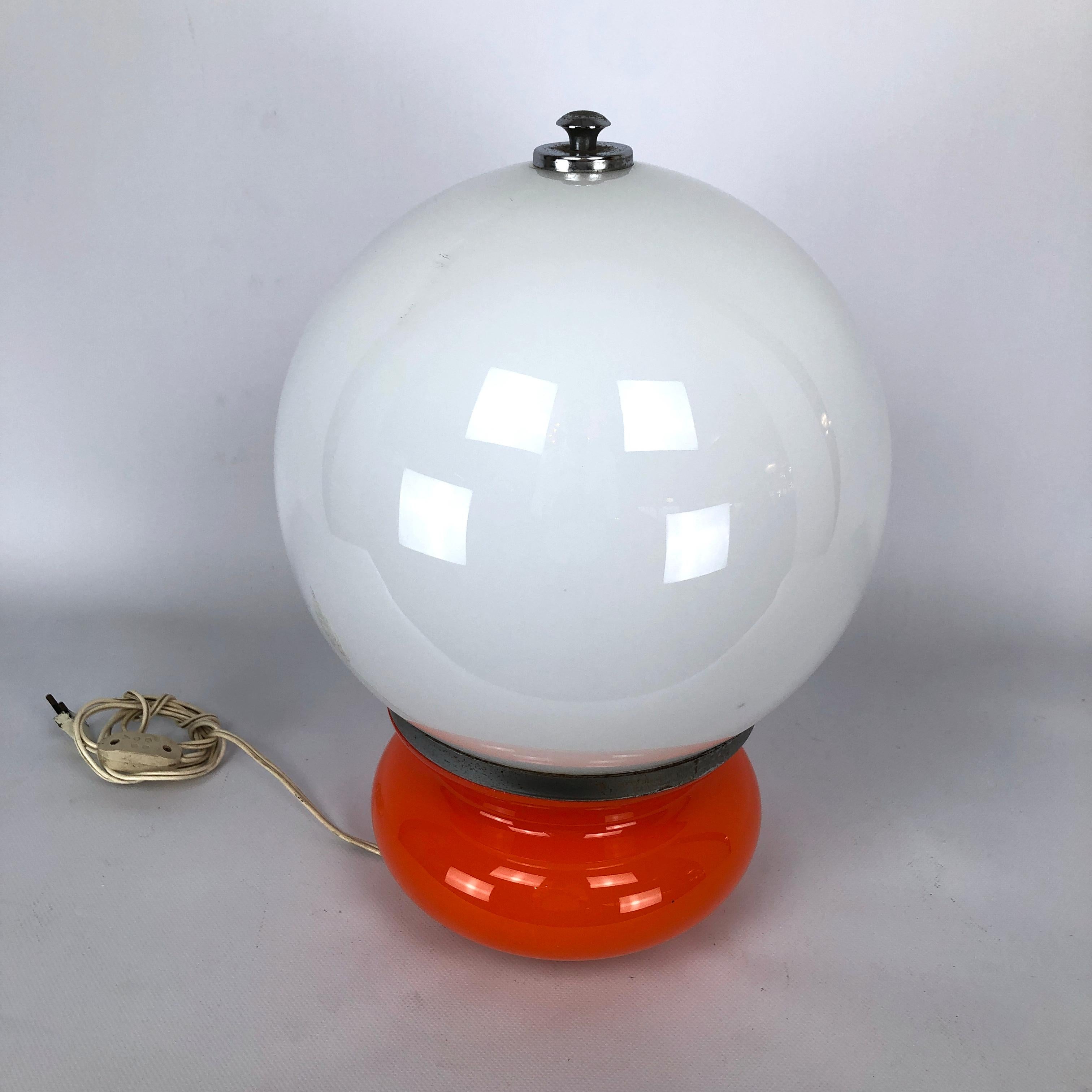 Vintage Italian coloured Murano glass table lamp by Mazzega For Sale 1