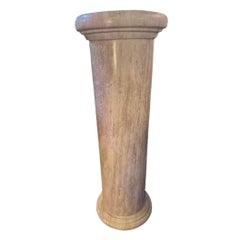 Vintage Italian Column Shaped Marble Pedestal Stand