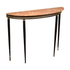 Vintage Italian Console Table with a Pink Marble Top