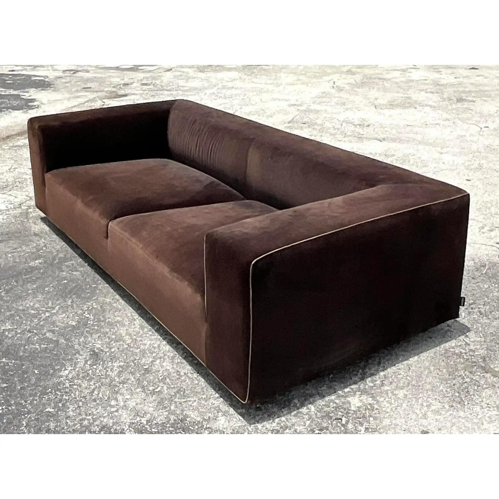 20th Century Vintage Italian Contemporary Arketipo Velvet Sofa