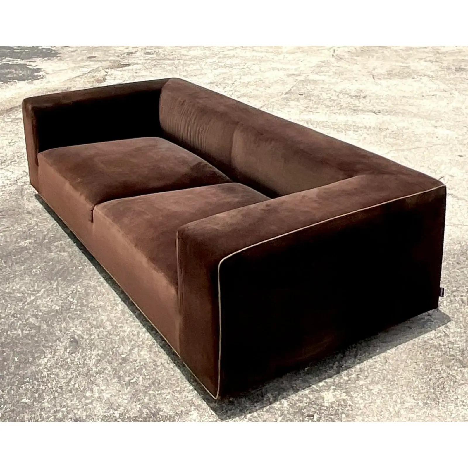 Vintage Italian Contemporary Arketipo Velvet Sofa 3